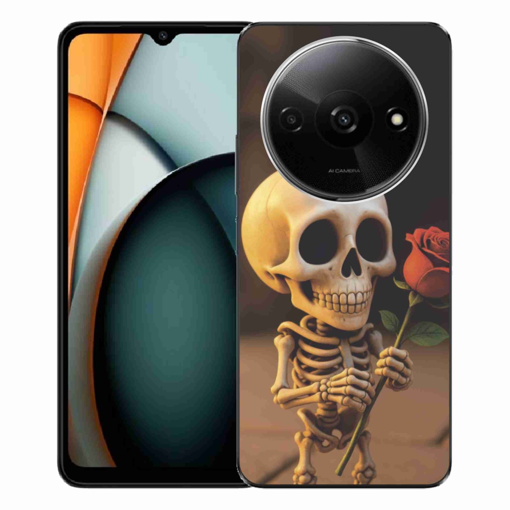 Gél borítás mmCase a Xiaomi Redmi A3-hoz - csontváz rózsával