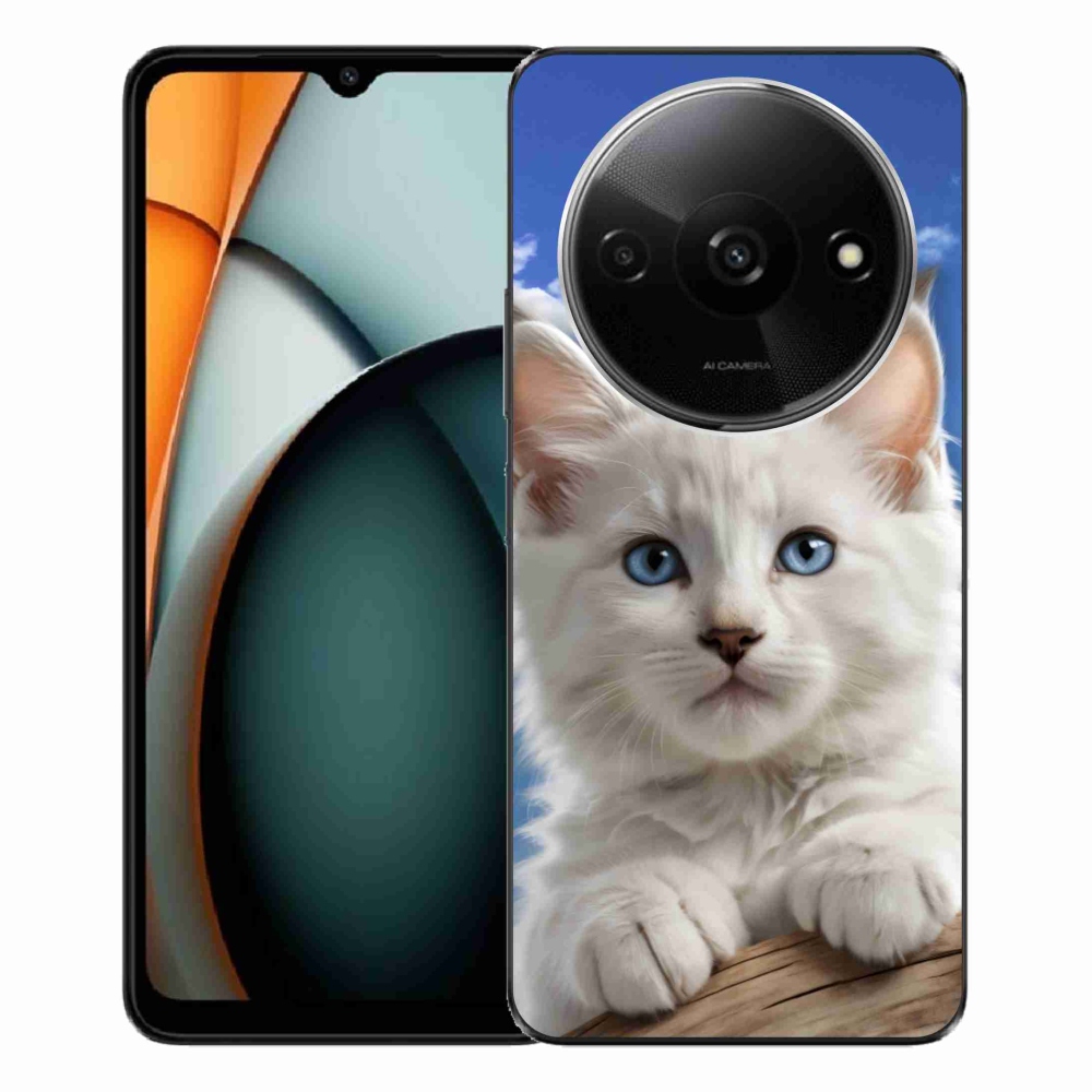 Gél borítás mmCase a Xiaomi Redmi A3-hoz - cica és felhők