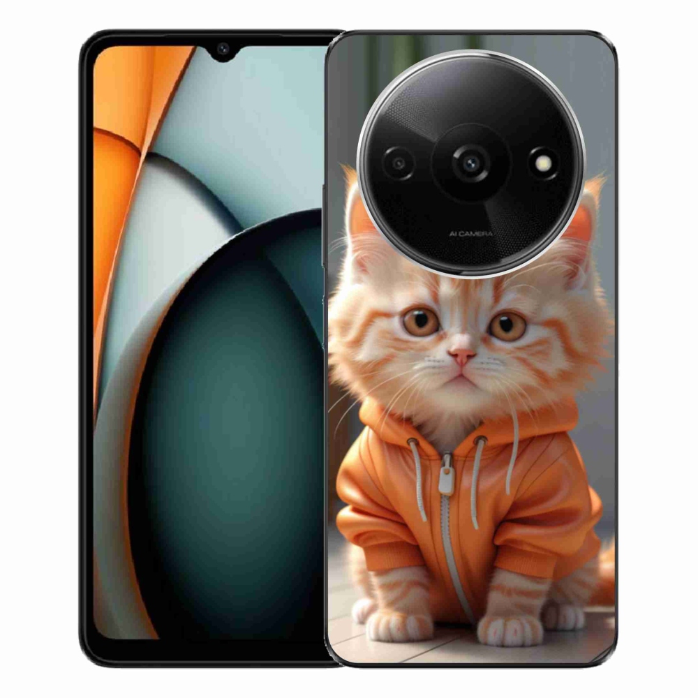 Gél borítás mmCase a Xiaomi Redmi A3-hoz - cica egy melegítőben