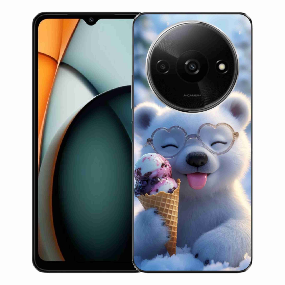 Gél borítás mmCase a Xiaomi Redmi A3-hoz - mackó fagylalttal