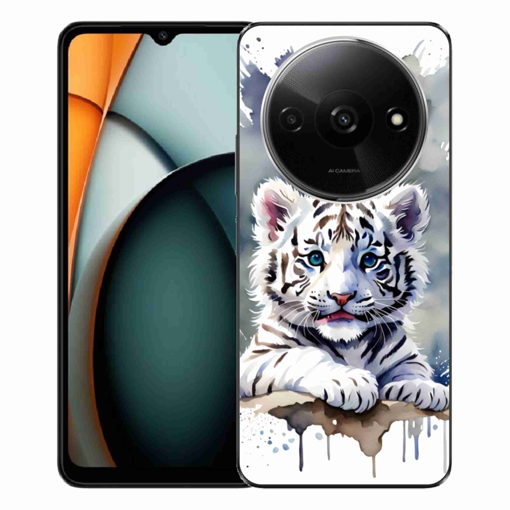 Gél borítás mmCase a Xiaomi Redmi A3-hoz - fehér tigriskölyök
