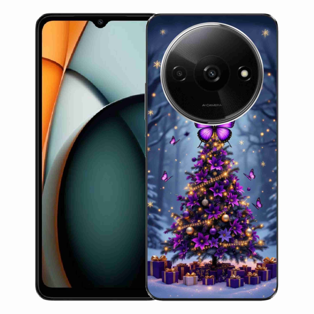 Gél borítás mmCase a Xiaomi Redmi A3-hoz - pillangó karácsonyfa