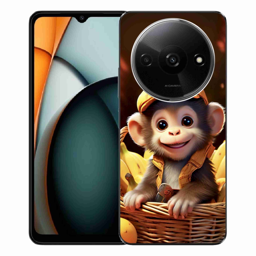 Zselés borítás mmCase a Xiaomi Redmi A3-hoz - majom a kosárban