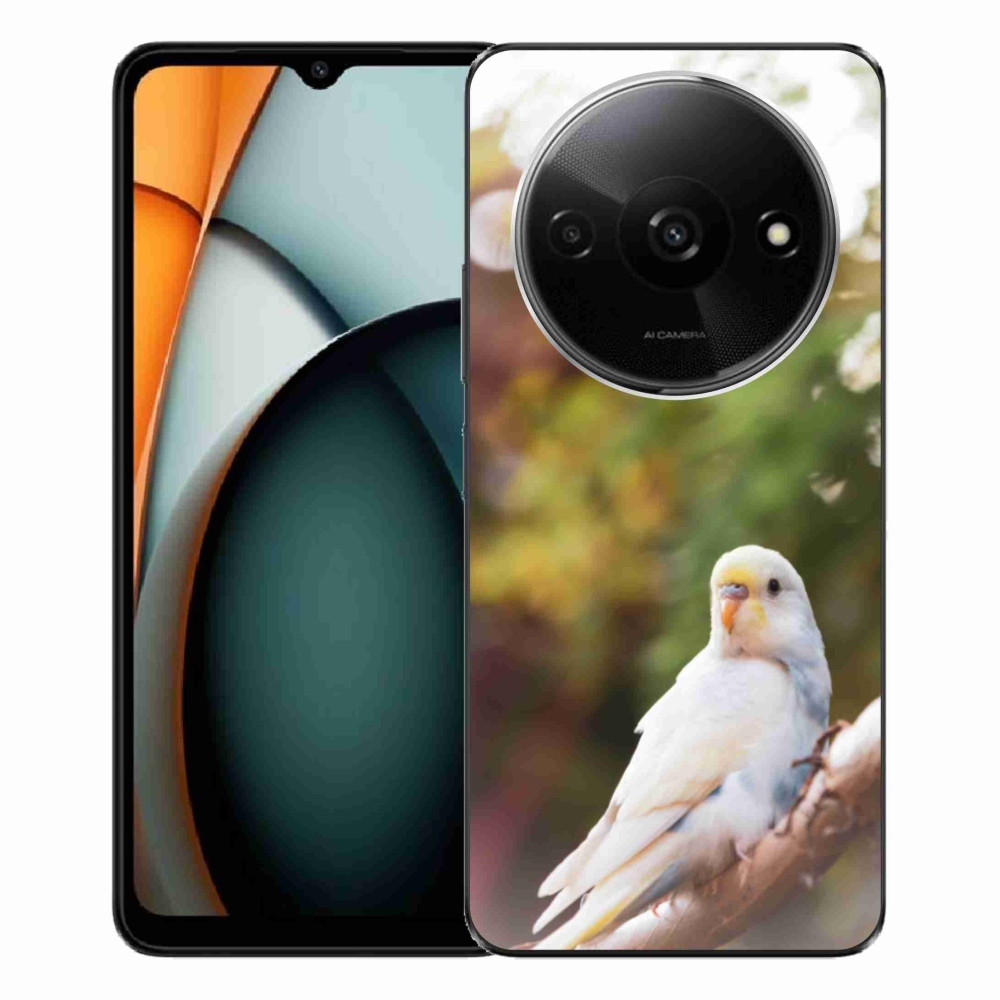 Zselés borítás mmCase a Xiaomi Redmi A3-hoz - papagáj andulka fehér