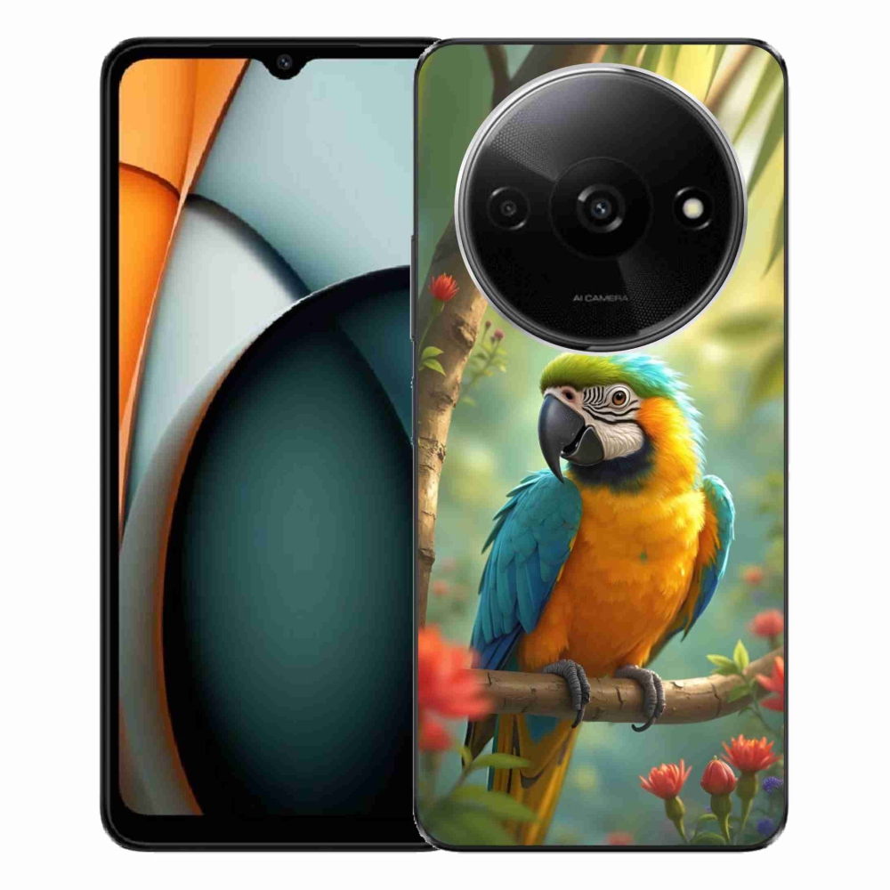 Gél borítás mmCase a Xiaomi Redmi A3-hoz - papagáj ara kék és sárga