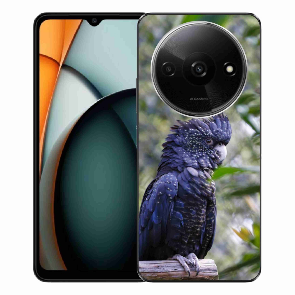 Gél borítás mmCase a Xiaomi Redmi A3-hoz - papagáj kakadu fekete