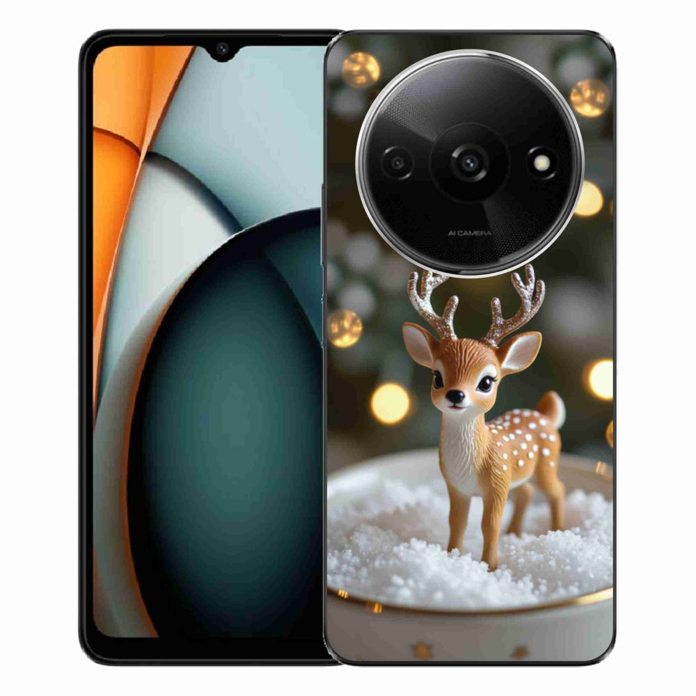 Gél borítás mmCase a Xiaomi Redmi A3-hoz - aranyos karácsonyi szarvasok