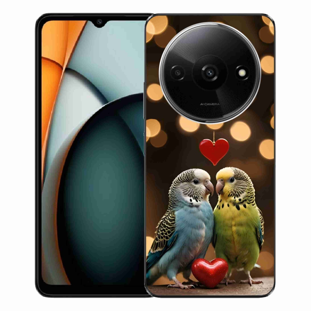 Gél borítás mmCase a Xiaomi Redmi A3-hoz - szerelmes papagájok