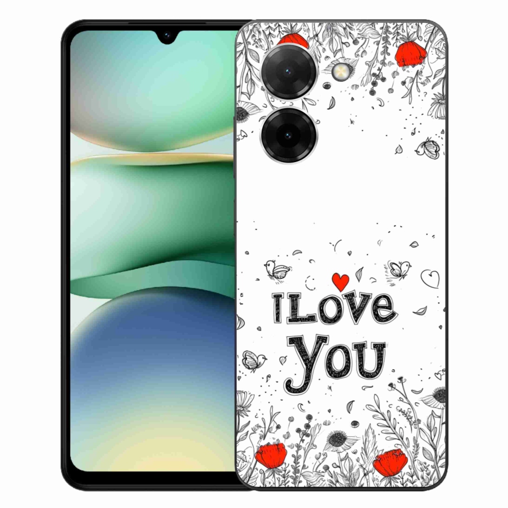 Gél borító mmCase a Xiaomi Redmi A5 (171.7x77.8x8.3mm) - I love you fehér háttérrel