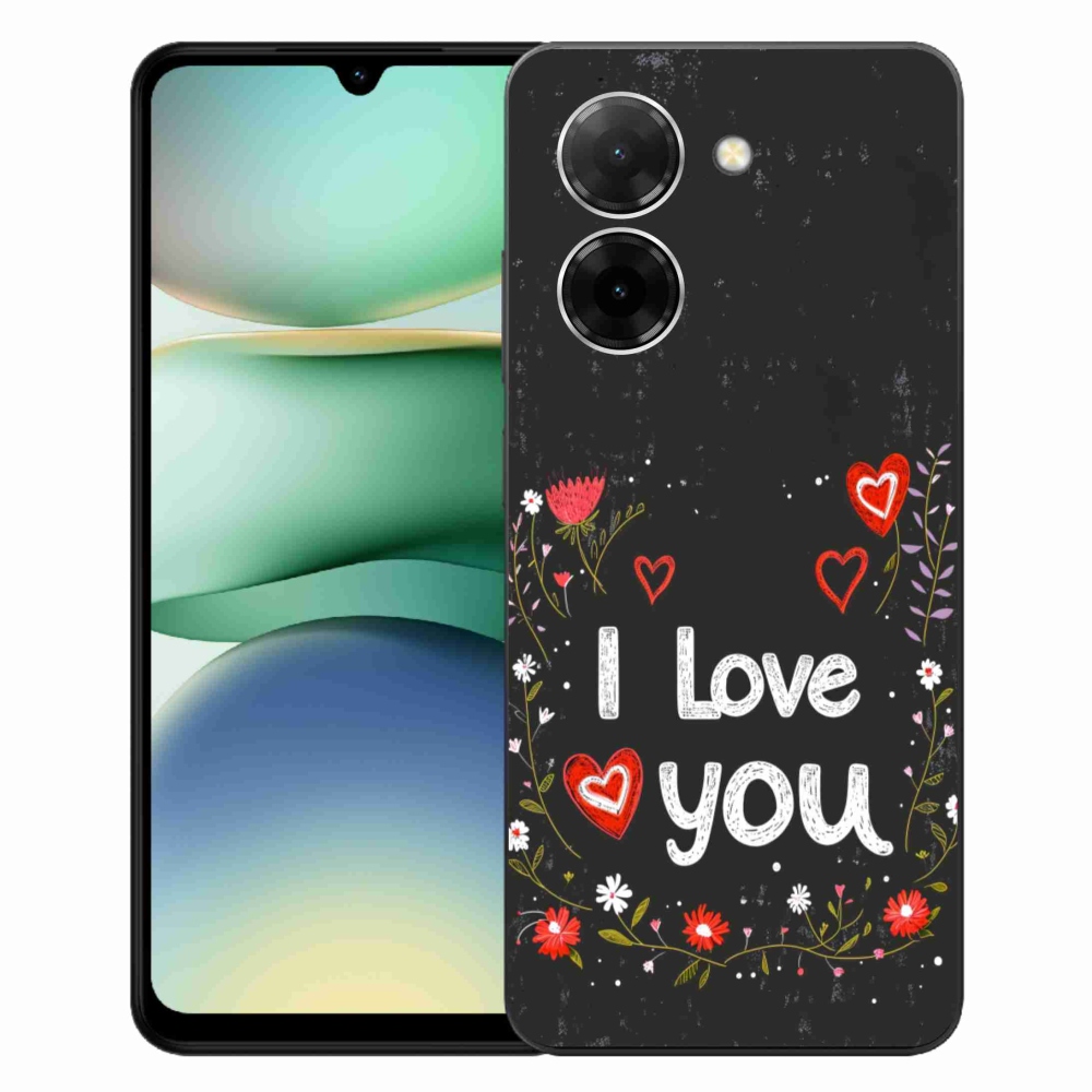Gél borítás mmCase a Xiaomi Redmi A5 (171.7x77.8x8.3mm) - I love you fekete háttérrel