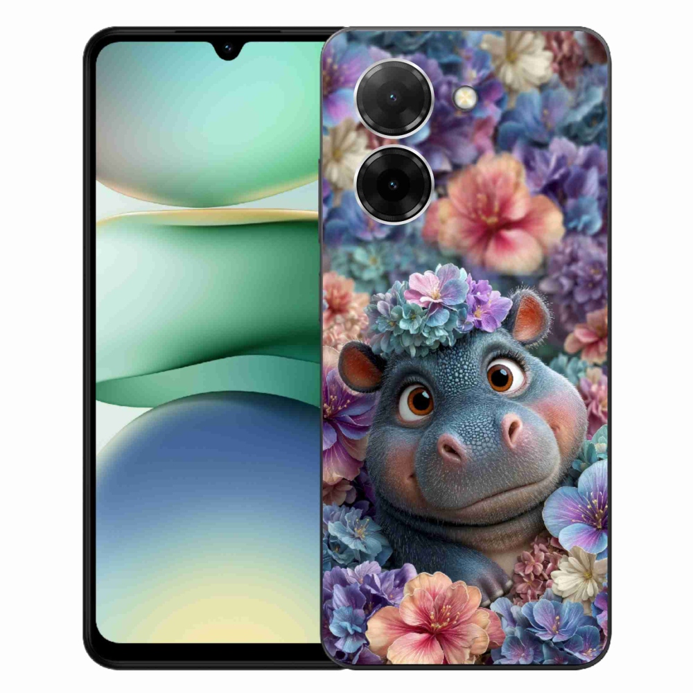 Gél borítás mmCase a Xiaomi Redmi A5 171mm számára - víziló virágokban