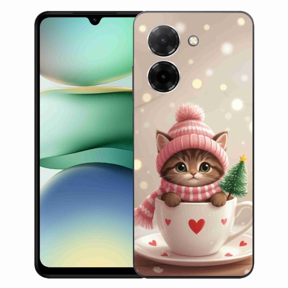 Gél borítás mmCase a Xiaomi Redmi A5 171mm számára - Karácsonyi cica a csészében