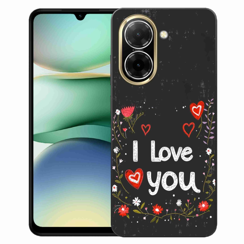 Gél borítás mmCase a Xiaomi Redmi A5 (173.45x79.35x8.45mm) - I love you fekete háttérrel