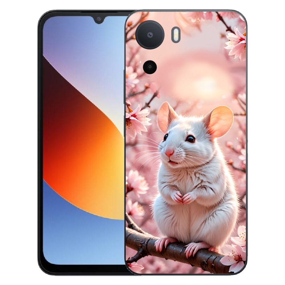 mmCase géltok a Xiaomi Redmi A7 Pro-hoz – fehér egér egy ágon
