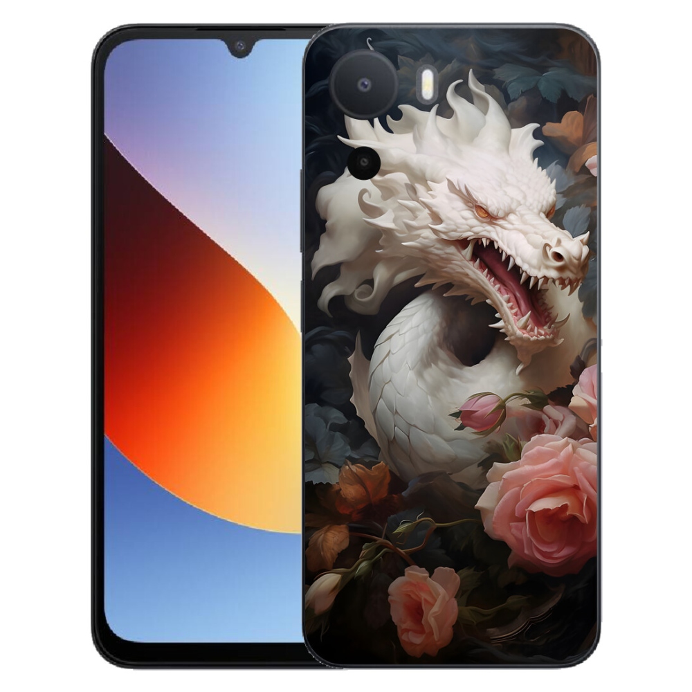 mmCase géltok a Xiaomi Redmi A7 Pro-hoz – fehér sárkány