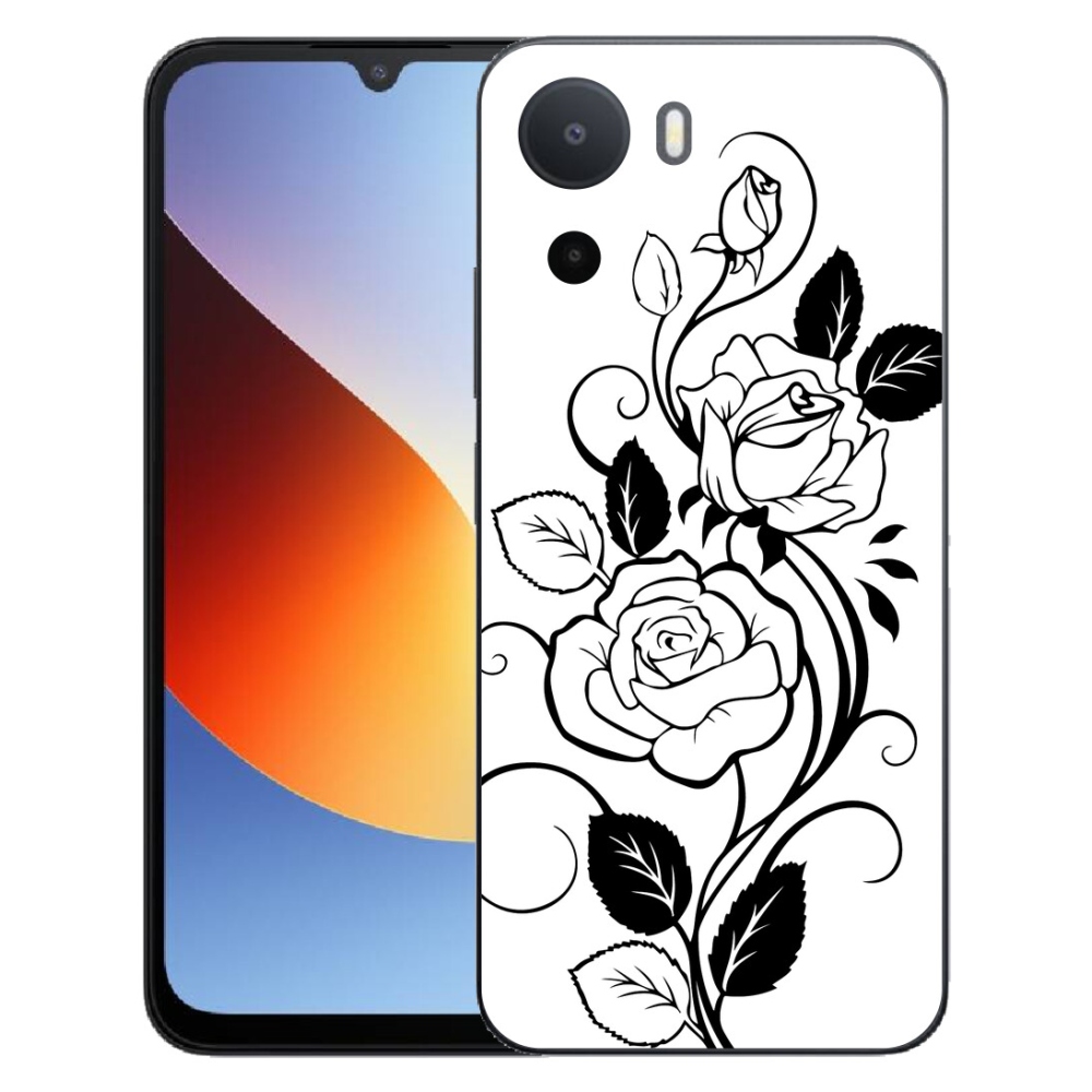 mmCase géltok a Xiaomi Redmi A7 Pro-hoz – fekete-fehér rózsa