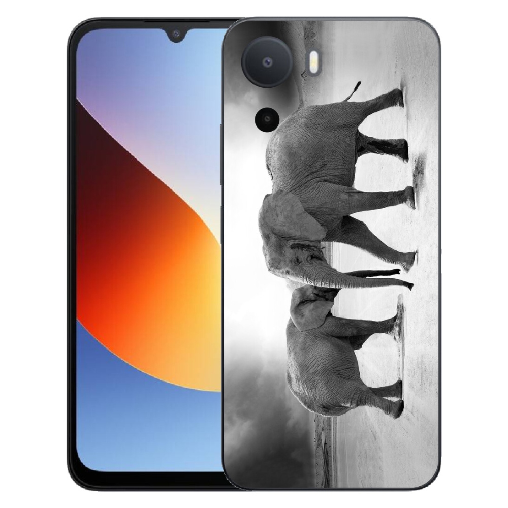 mmCase géltok a Xiaomi Redmi A7 Pro-hoz – fekete-fehér elefántok