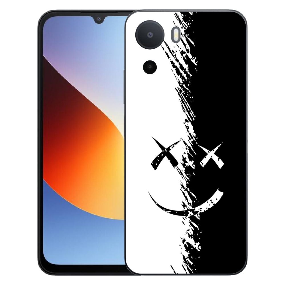 mmCase gél tok a Xiaomi Redmi A7 Pro-hoz – fekete-fehér mosolygós arc
