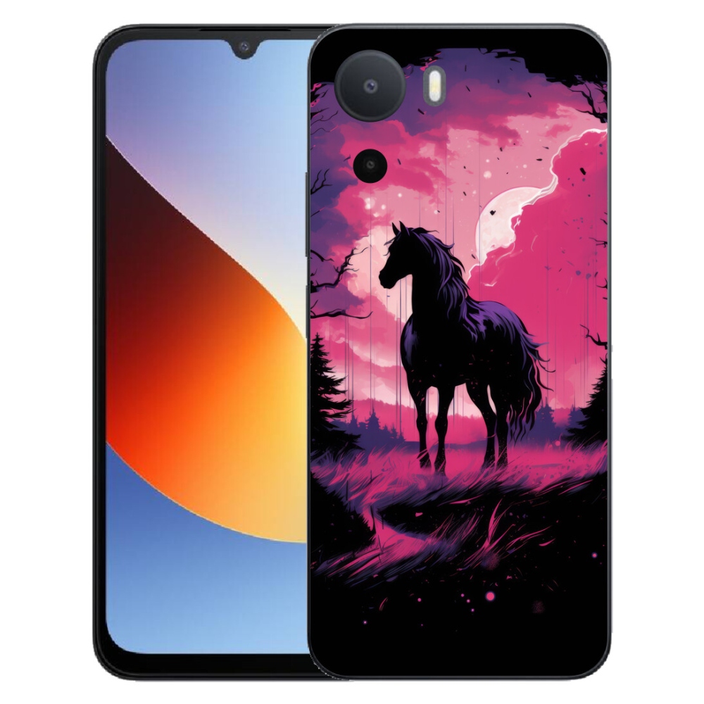 mmCase géltok a Xiaomi Redmi A7 Pro-hoz – fekete rajzolt ló 1