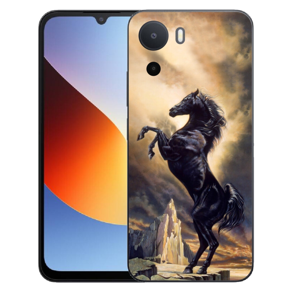 mmCase géltok a Xiaomi Redmi A7 Pro-hoz – fekete, rajzolt ló