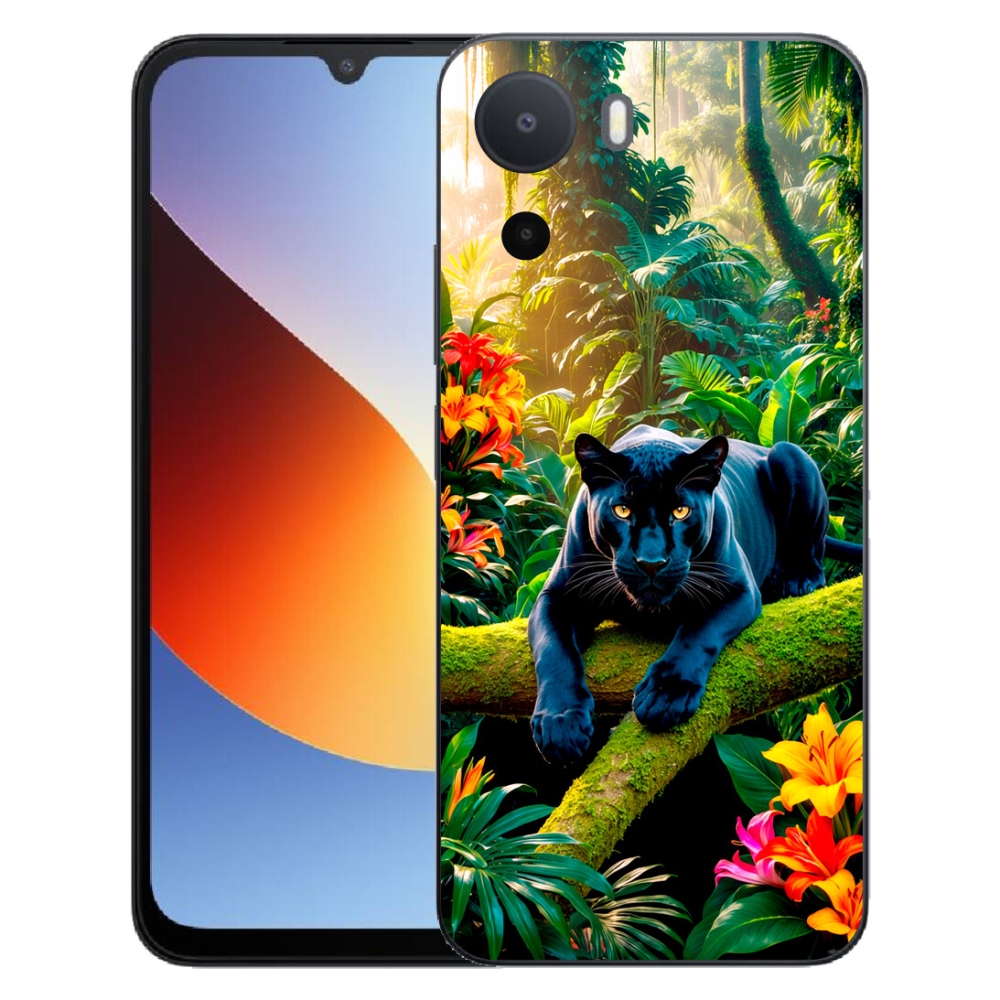 mmCase géltok a Xiaomi Redmi A7 Pro-hoz – fekete párduc a dzsungelben