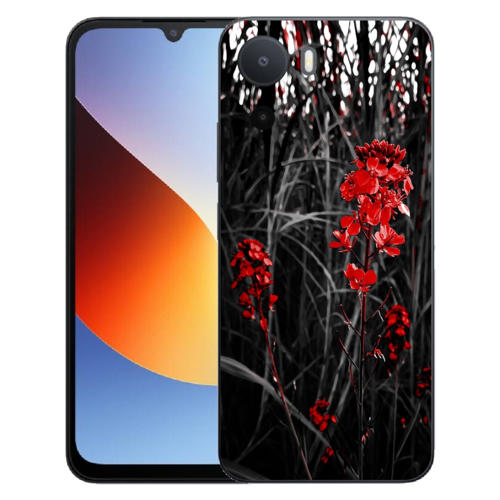 mmCase géltok a Xiaomi Redmi A7 Pro-hoz – piros növényminta