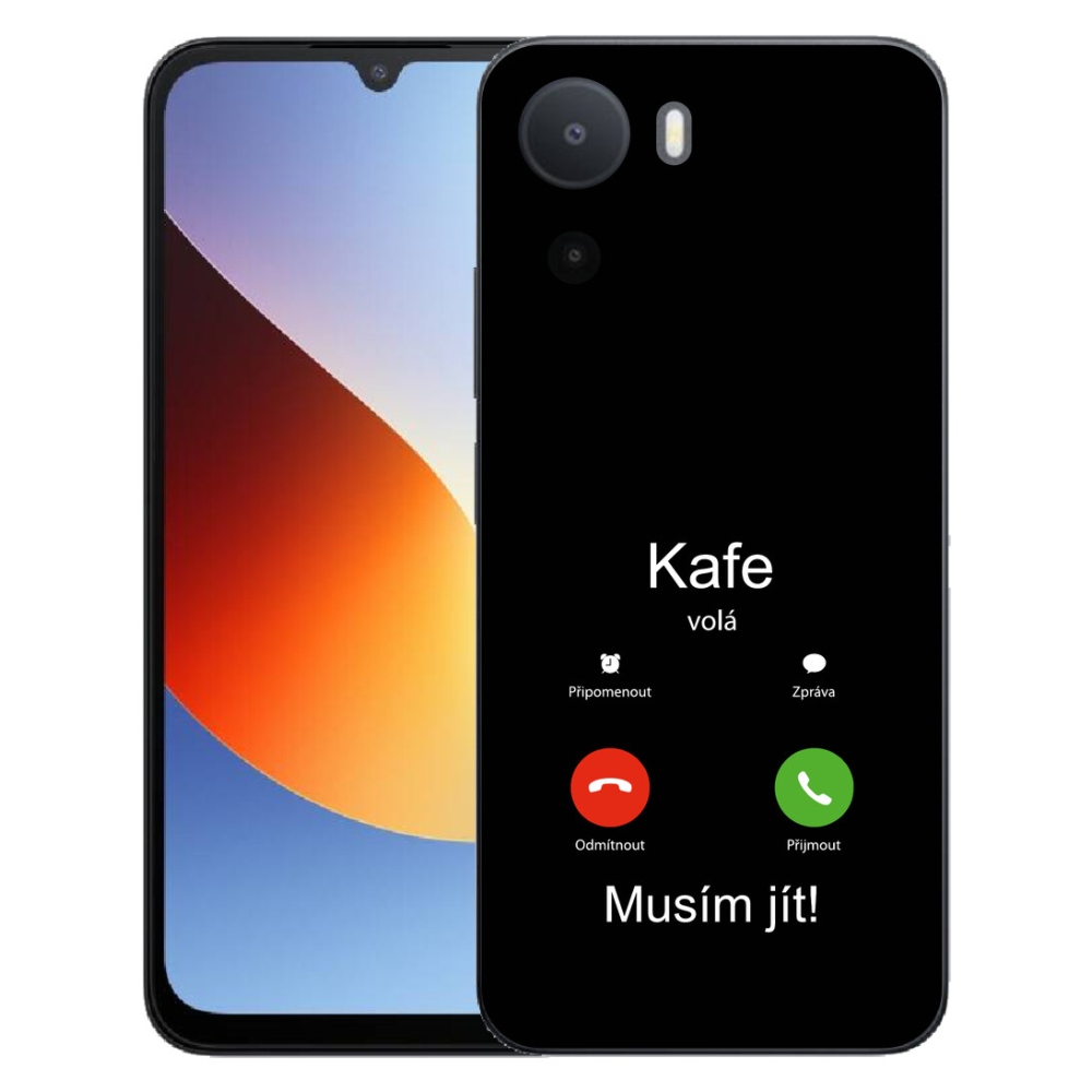 mmCase gél tok a Xiaomi Redmi A7 Pro-hoz – „Kafe volá” fekete háttérrel