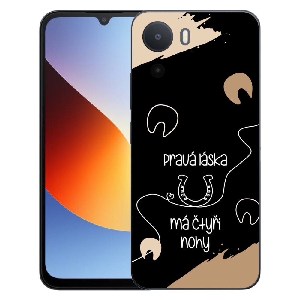 mmCase gél tok a Xiaomi Redmi A7 Pro-hoz – ló motívum, fekete háttér
