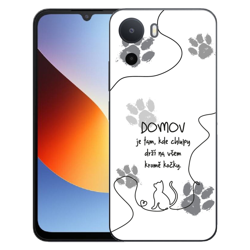 mmCase gél tok a Xiaomi Redmi A7 Pro-hoz – macskás motívum, fehér háttér