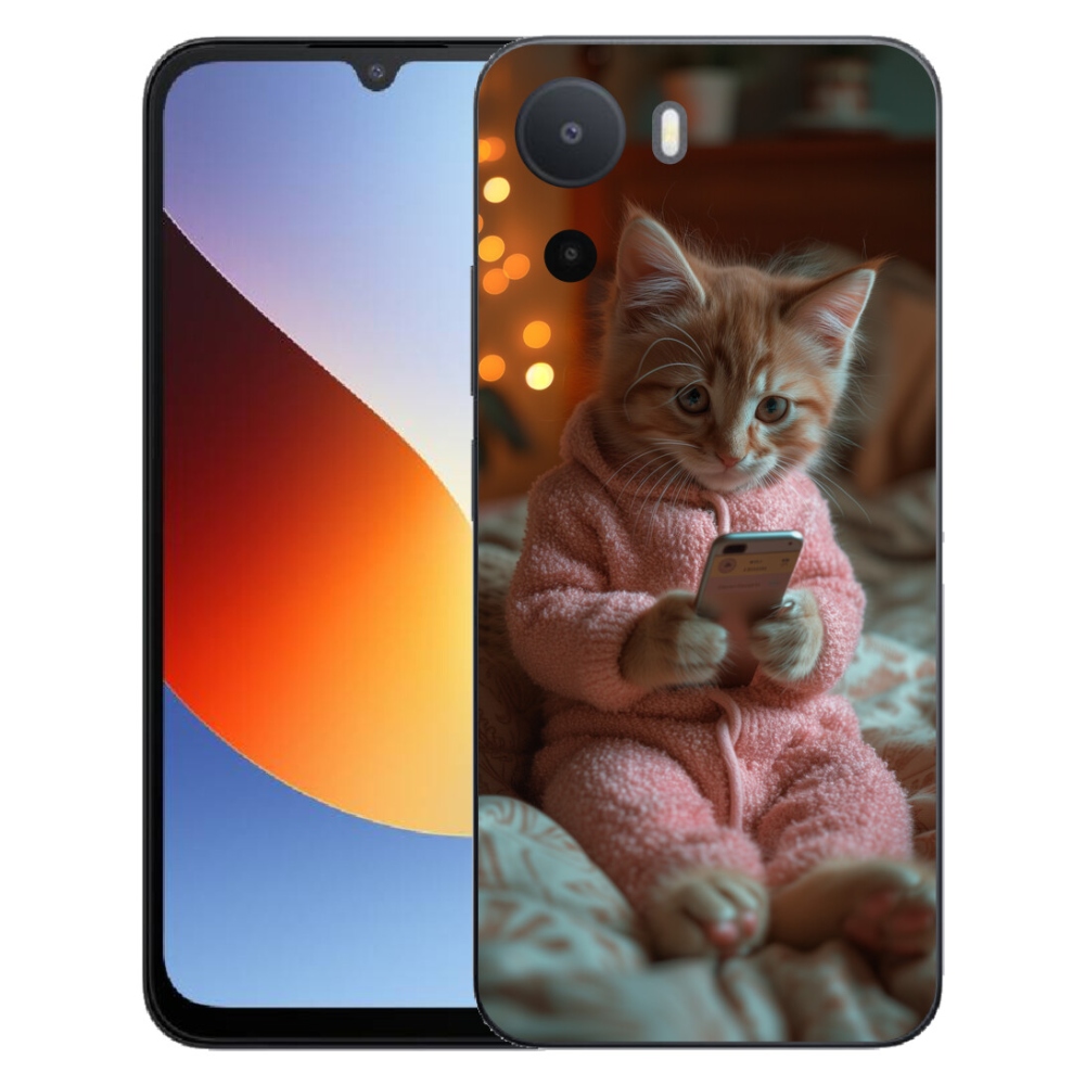 mmCase gél tok a Xiaomi Redmi A7 Pro-hoz – cica mobiltelefonnal