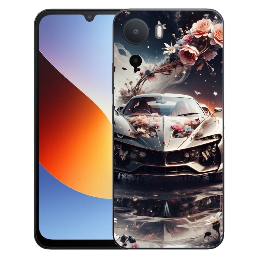 mmCase gél tok a Xiaomi Redmi A7 Pro-hoz – virágos sportautó