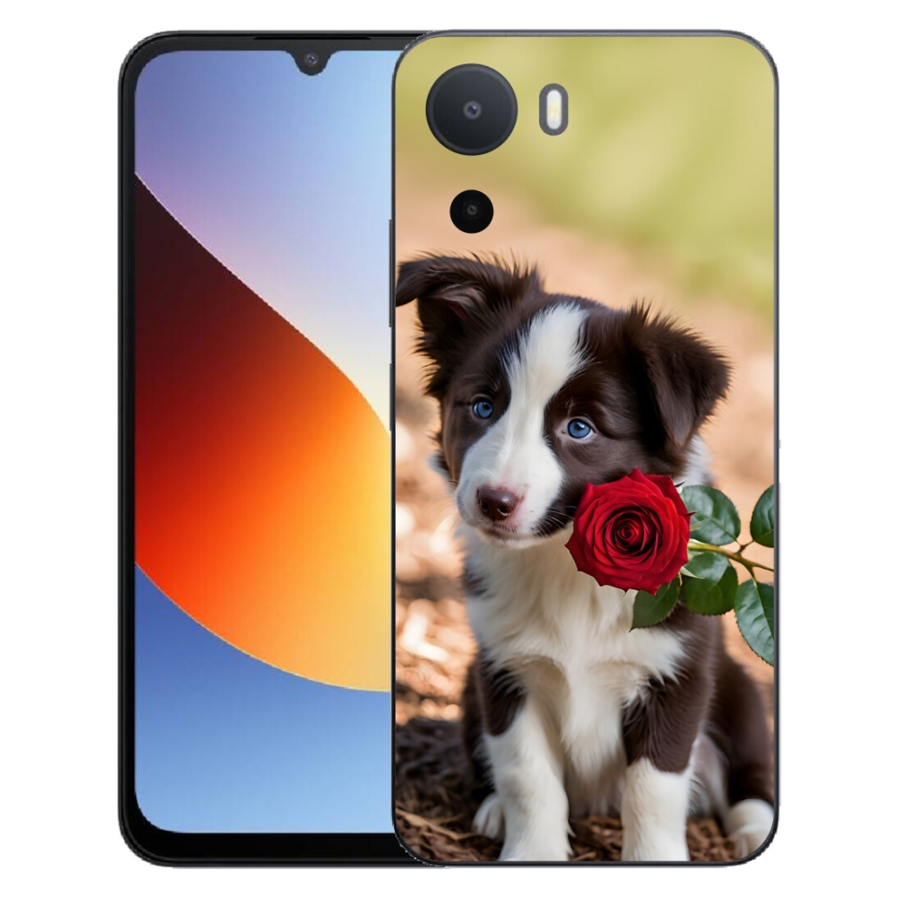mmCase gél tok a Xiaomi Redmi A7 Pro-hoz – aranyos border collie rózsával
