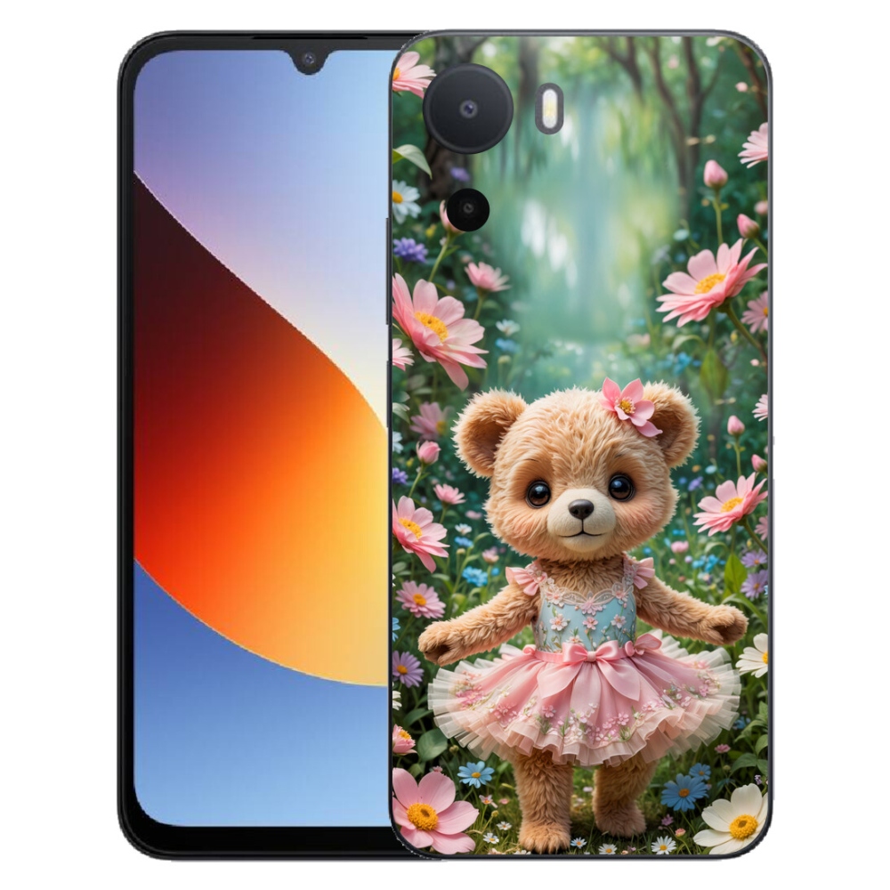 mmCase géltok a Xiaomi Redmi A7 Pro-hoz – aranyos mackó virágok között