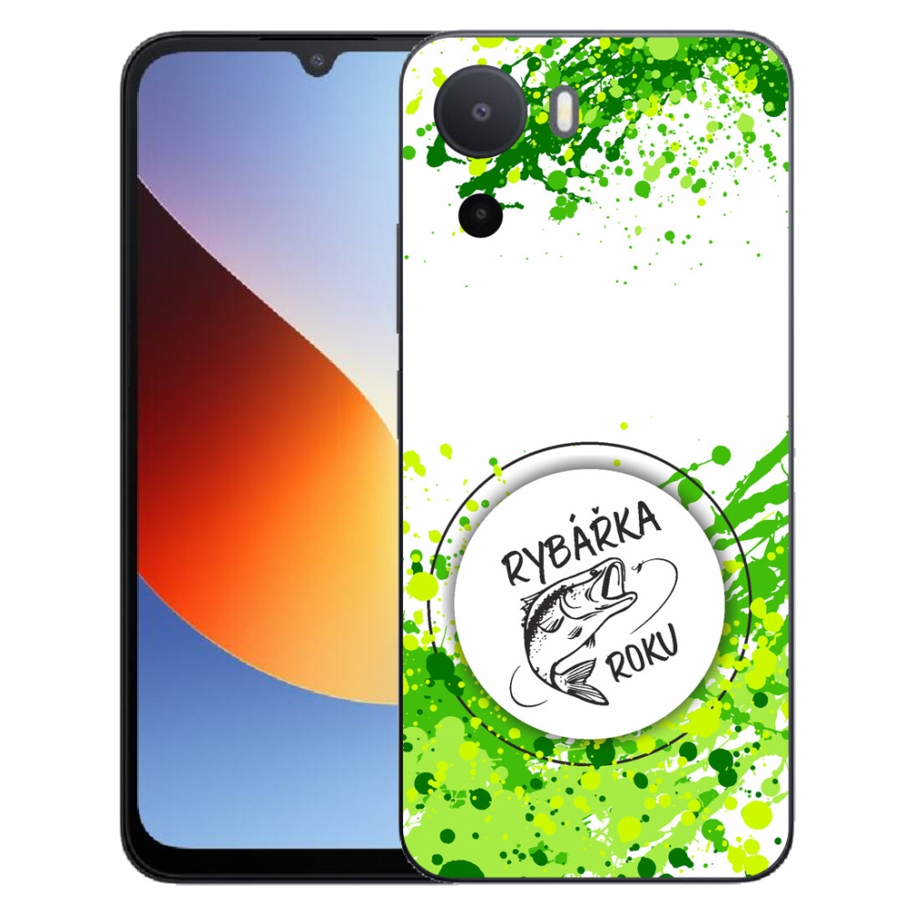 mmCase gélhuzat a Xiaomi Redmi A7 Pro-hoz – „Az év horgásznője” fehér háttérrel