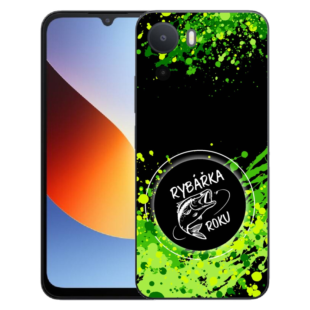 mmCase gél tok a Xiaomi Redmi A7 Pro-hoz – „Az év horgásznője” fekete háttérrel