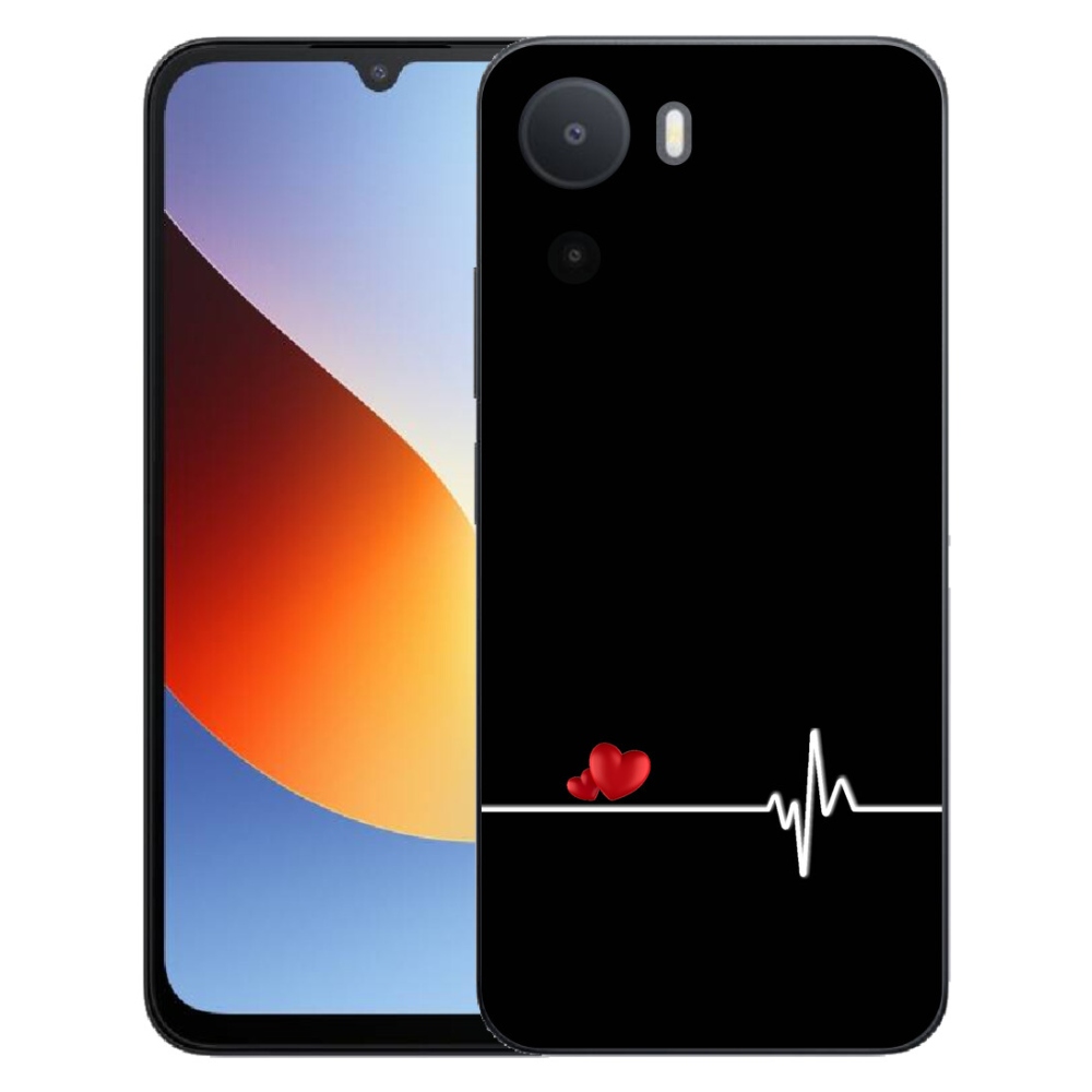 mmCase gél tok a Xiaomi Redmi A7 Pro-hoz – szív és pulzus fekete háttérrel