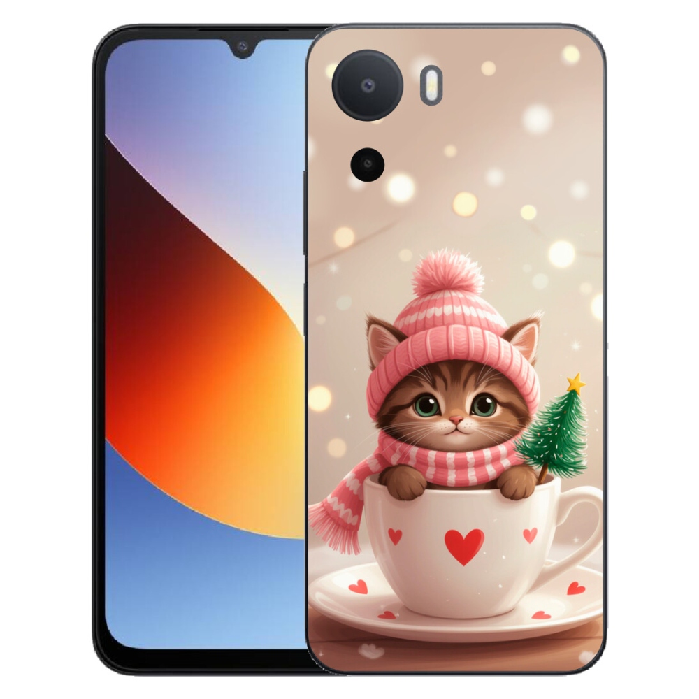 mmCase gél tok a Xiaomi Redmi A7 Pro-hoz – karácsonyi cica csészében