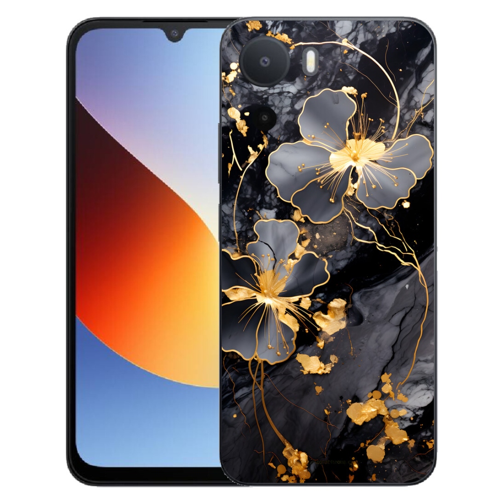 mmCase géltok a Xiaomi Redmi A7 Pro-hoz – arany virágok