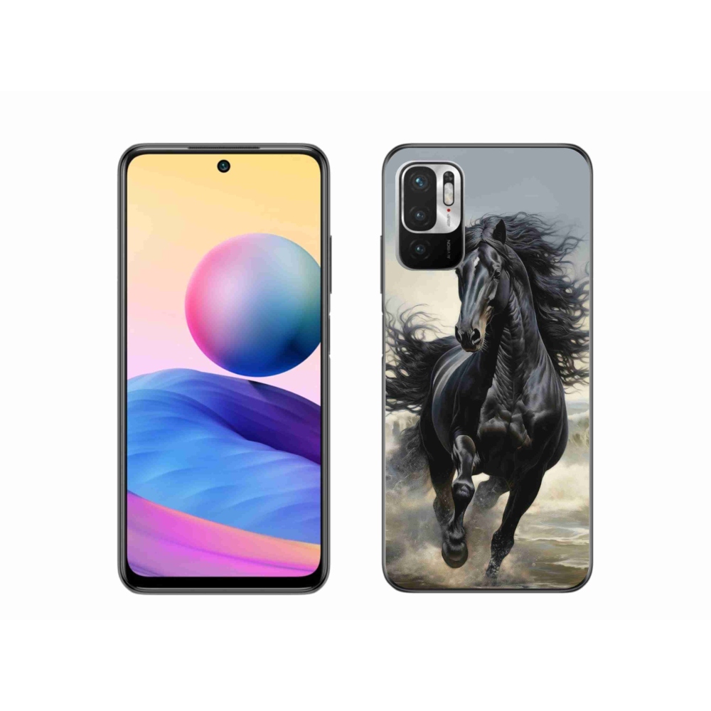 Gél borítás mmCase a Xiaomi Redmi Note 10 5G - futó fekete lóhoz