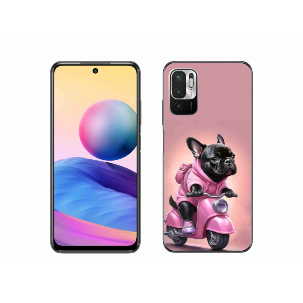 Gél borítás mmCase a Xiaomi Redmi Note 10 5G-hez - francia bulldog egy robogón