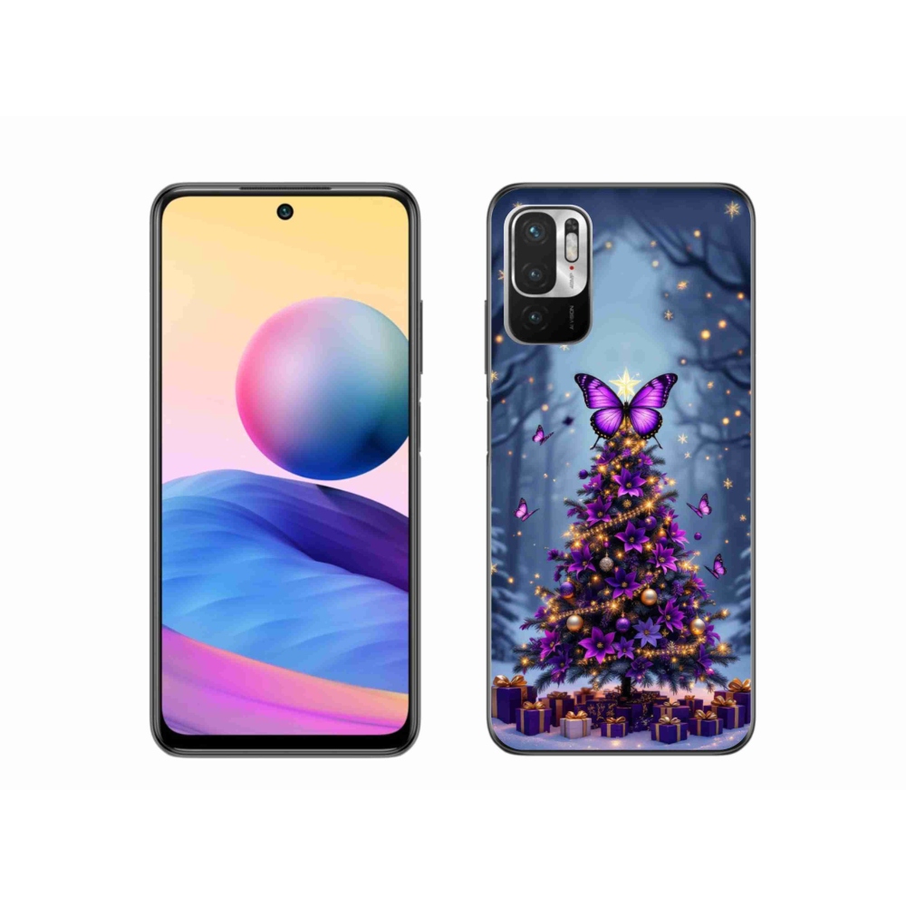 Gél borítás mmCase a Xiaomi Redmi Note 10 5G-hez - pillangó karácsonyfa