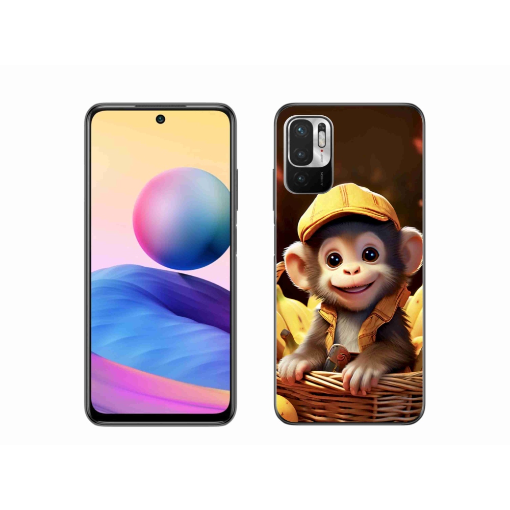 Zselés borítás mmCase a Xiaomi Redmi Note 10 5G-hez - majom a kosárban
