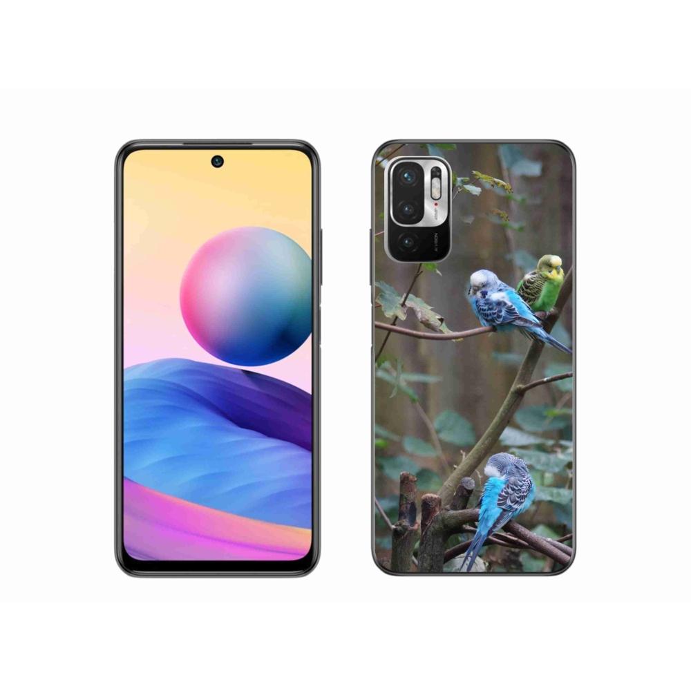 Gél borító mmCase a Xiaomi Redmi Note 10 5G-hez - papagájok az ágon