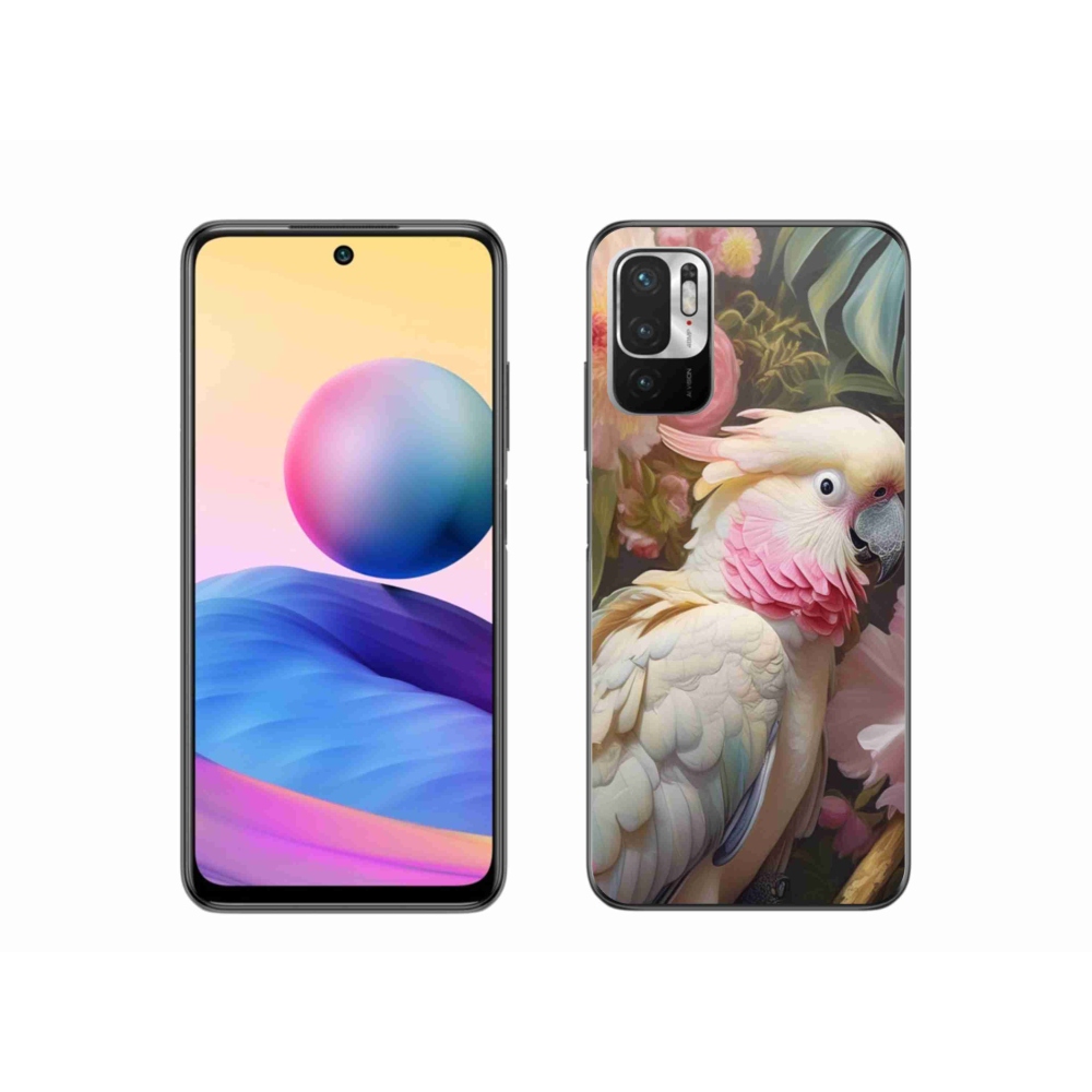 Gél borítás mmCase a Xiaomi Redmi Note 10 5G-hez - papagáj kakadu rózsaszín 2
