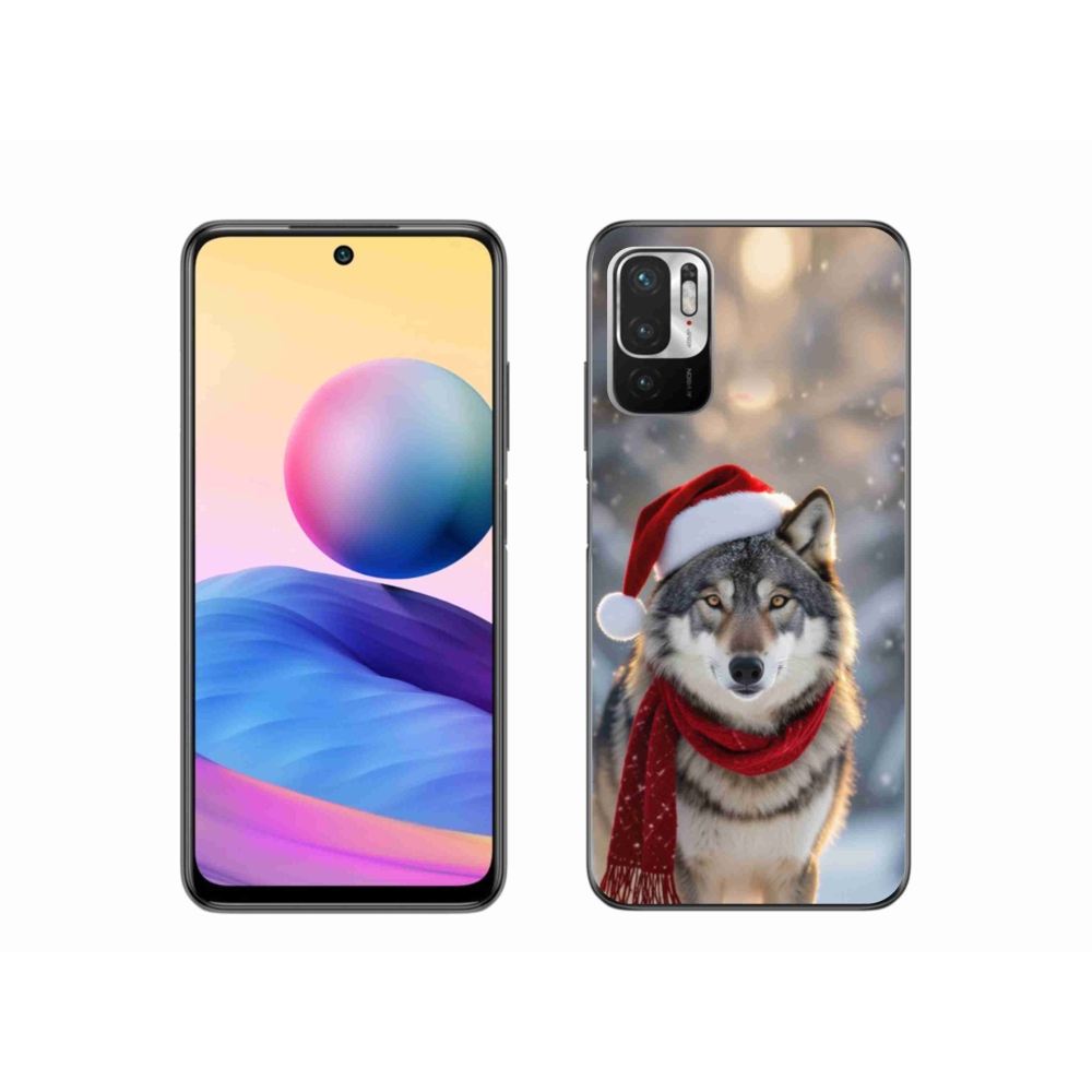 Gél borítás mmCase a Xiaomi Redmi Note 10 5G-hez - karácsonyi farkas