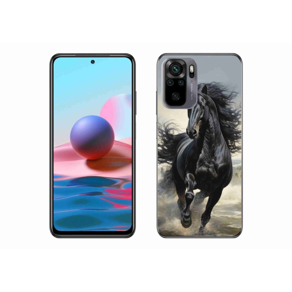 Gél borítás mmCase a Xiaomi Redmi Note 10 - futó fekete lóhoz