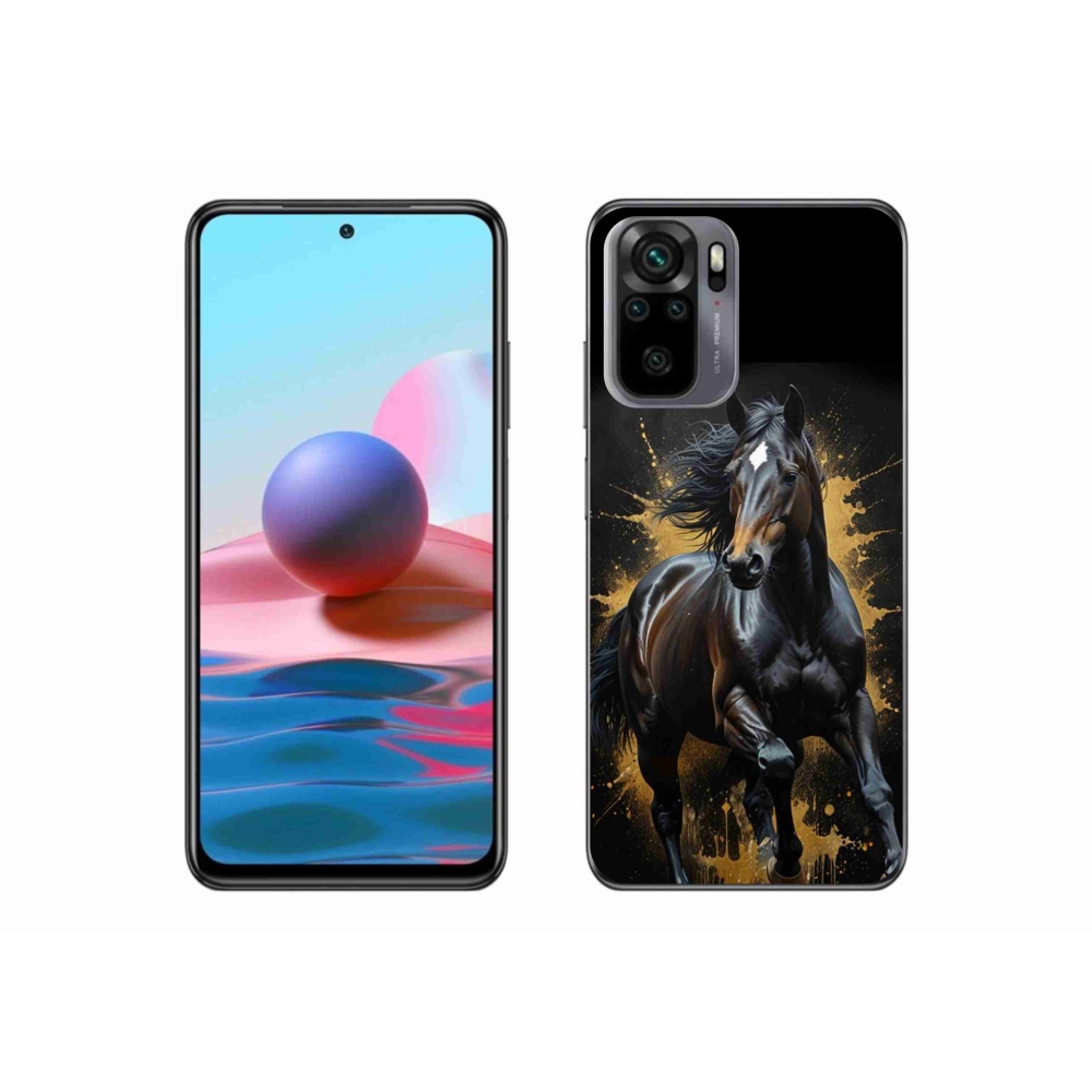 Gél borítás mmCase a Xiaomi Redmi Note 10 készülékhez - elegáns fekete ménes