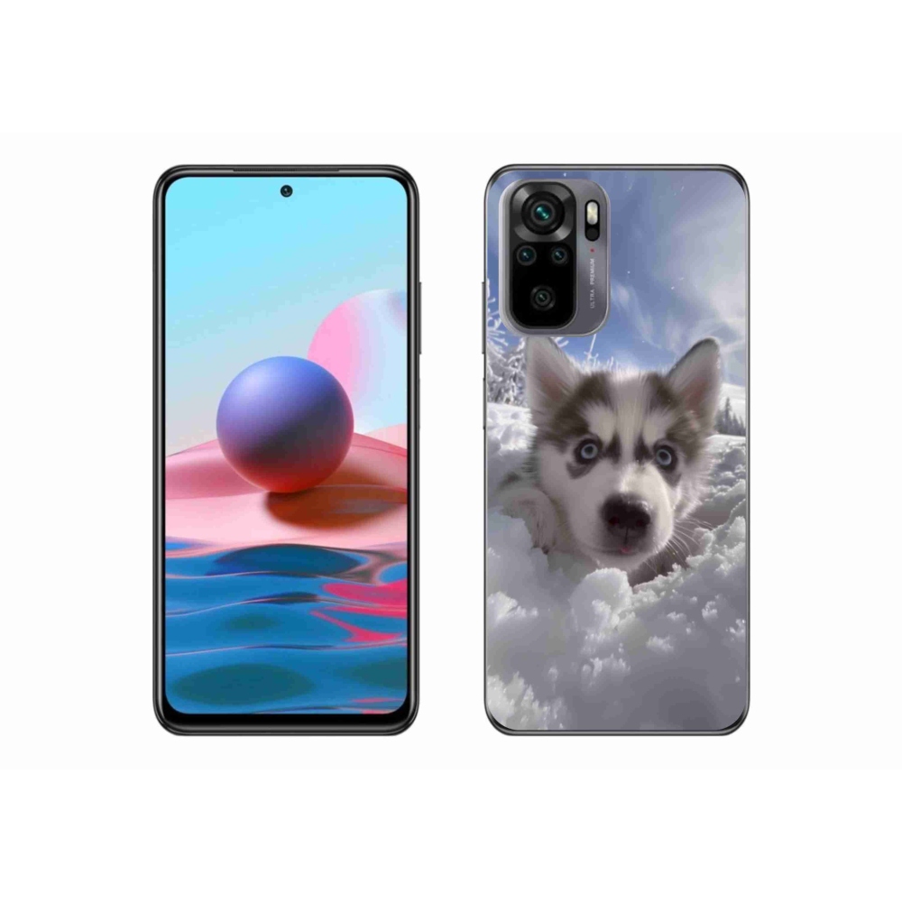 Gél borítás mmCase a Xiaomi Redmi Note 10 készülékhez - husky a hóban