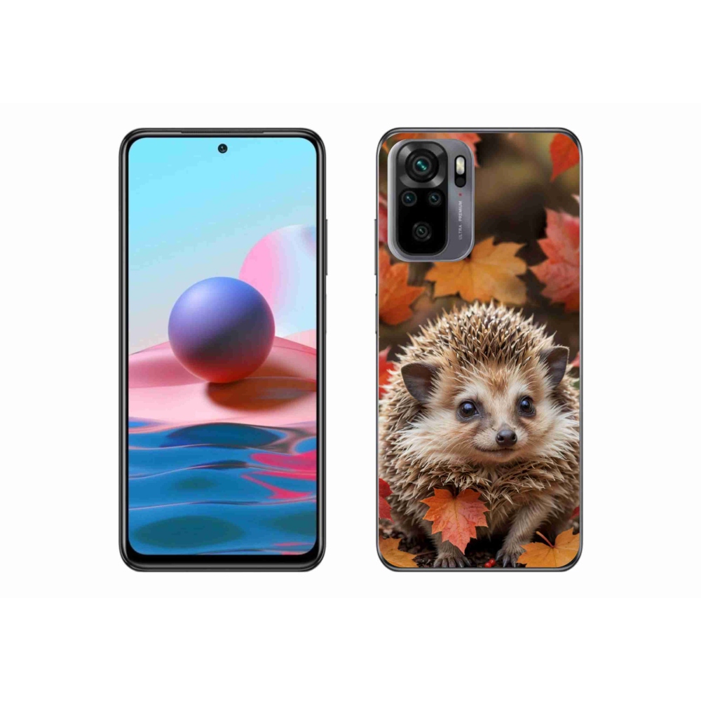 Gél borító mmCase a Xiaomi Redmi Note 10 készülékhez - sün a levelekben