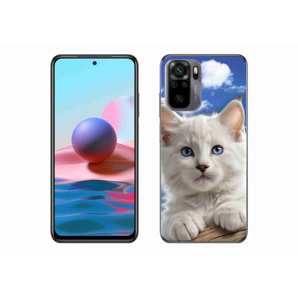 Gél borító mmCase a Xiaomi Redmi Note 10 készülékhez - cica és felhők